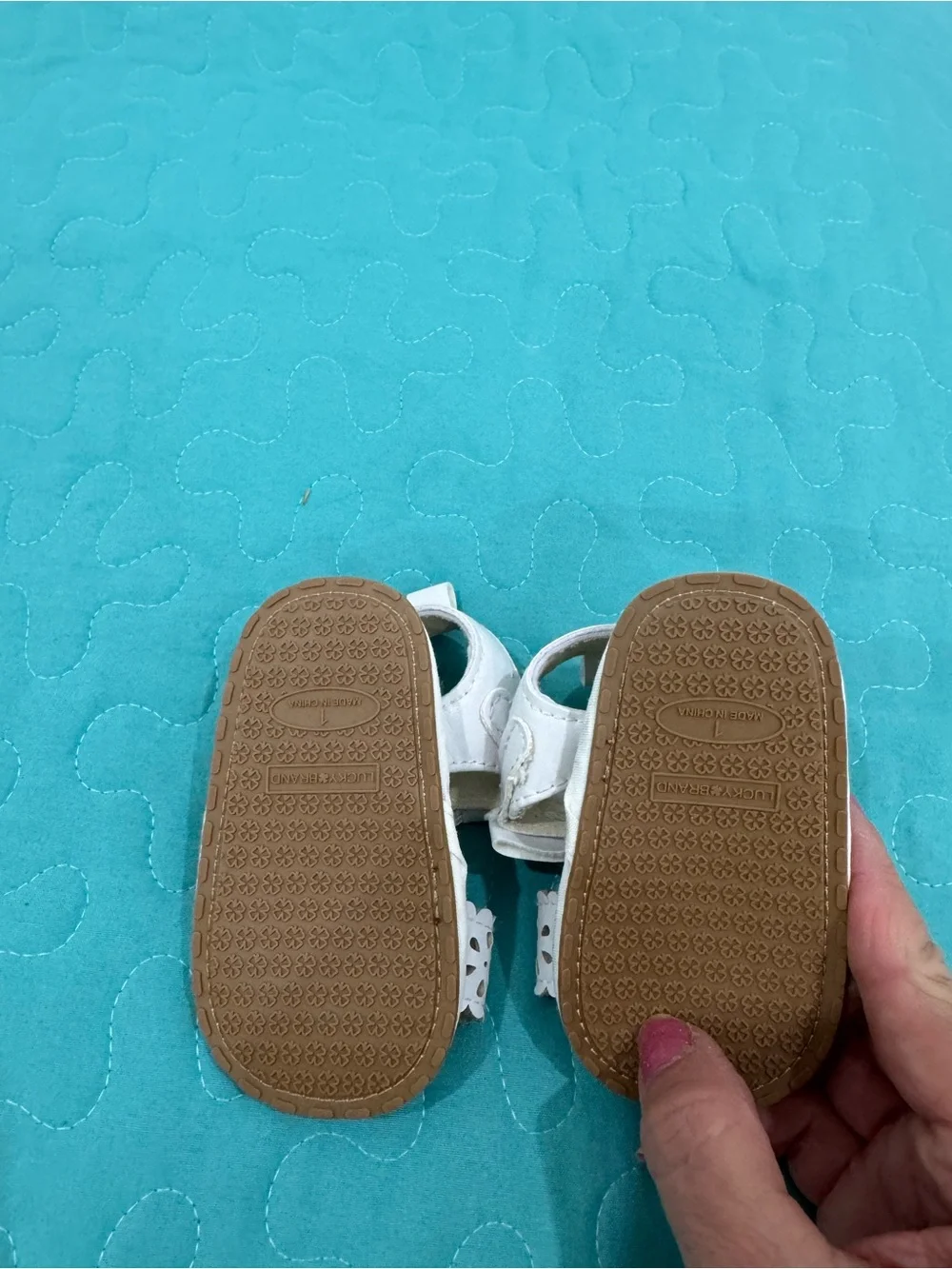 Lucky Brand White Baby Girl Bow Sandals